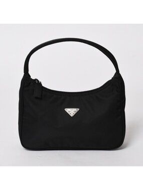 Prada Hobo Handbag Nylon Black